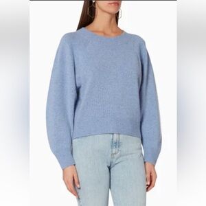 Vince Womens Sweater Wool Cashmere Coastal Medium Blue Raglan Dolman Sleeve